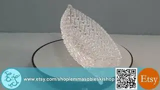 Vintage Mid-Century Davidson Pressed / Moulded Glass Boat Bowl