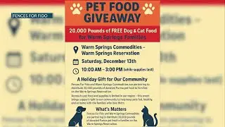 Fences for Fido leads delivery of 20,000 pounds of donated pet food for Warm Springs families