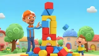 Blippi Jumped Into a Mountain of Blocks | Nursery Rhymes for Kids & Baby Songs