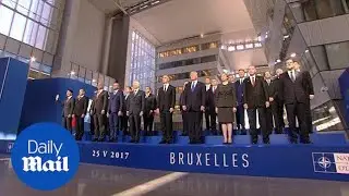 NATO leaders pose for official group photo at headquarters - Daily Mail