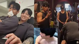 BTS Taehyung Sitting on Jungkook Lap, Shirtless Jimin, V RM JK Exercising Together