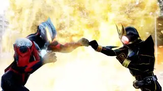 Kamen Rider Kuuga Ultimate vs Ultraman Orb thunder breaster
