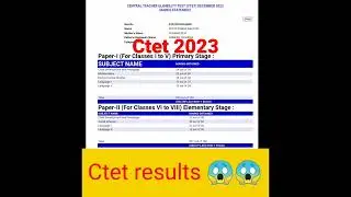 Ctet results #ctet #ctet2023