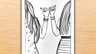 Best Friend Drawings Easy Step by Step | Pencil Sketch Drawing | BFF Drawings Easy | Pencil Drawing