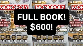 🔴 LIVE Cracking Open A $600 Full Book Of Monopoly Secret Vault Scratch Offs!