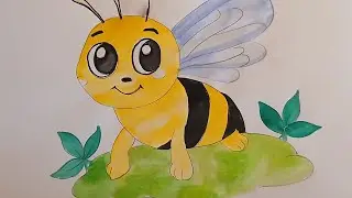  How to Draw a Cute Bee Step by Step|Cute Watercolor Bee Painting