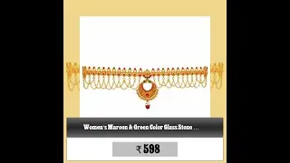 Women's Maroon & Green Color Glass Stone Kamarband Adjustable Chain