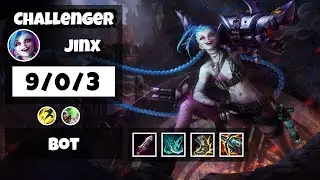 Jinx Gameplay Challenger Replay S11 - 11.6 Bot Lane (9/0/3) - BR