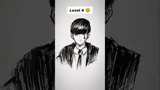 How to Draw Mash in different levels 😳#shorts #anime #drawing
