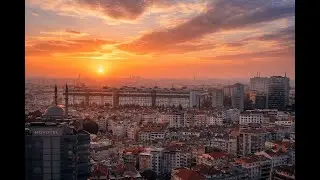 No Ads 4K Beautiful Sunset Over Istanbul | Relax Immersive City Ambience
