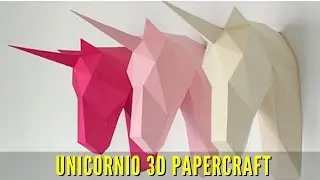 Como hacer Unicornio 3D de Papel / Papercraft / Molde Gratis 🦄