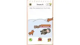 Brain Test All Star Daily Puzzle January 16 - Help the passed out Inuit man