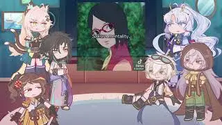 Genshin impact react to aether as sakura | naruto shippuden | sasuke | Gacha life