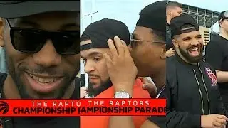 Kawhi Leonard, Drake & Kyle Lowry Celebrate at the 2019 Championship Parade