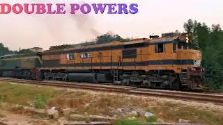 Pakistan Railways Double Power! | Dual Locomotives Passing Form Malir Halt, Karachi | 2 in 1