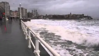 Temporal de invierno en Gijón (9 febrero 2016)