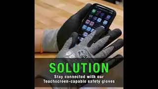Klein Tools Work Gloves, Cut Level 4, Touchscreen, Large, 2-Pair