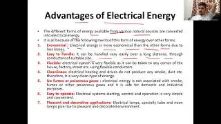 Introduction to electrical energy / Advantages of electrical energy