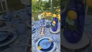 Luxe Party Blue Outdoor Table Setting