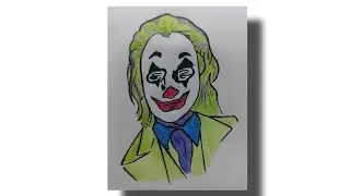 How to draw Joker (Joaquin phoenix ) Step by Step using  colour pencils 
