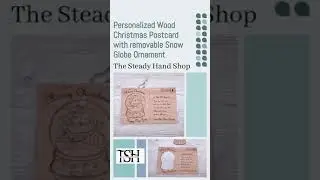 Personalized Wood Christmas Postcard with removable Snow Globe Ornament