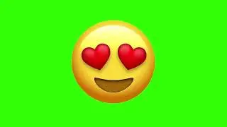 Emoji Olhos de Cora&ccedil;&atilde;o Chroma Key - Emoji Heart Eyes Green Screen