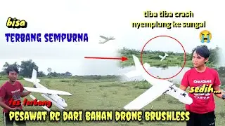 UJI COBA TERBANG PESAWAT RC DARI DRONE P8 PRO PART 2 ( sampai crash nyemplung ke sungai ).
