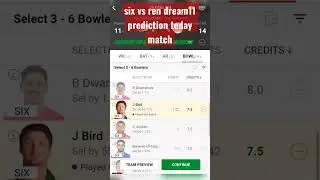 six vs ren dream11 prediction today match #bigbashleague2022