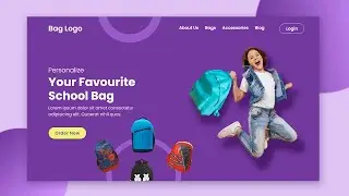 Bag Shop Landing Page Website Design using Html & CSS | Web Design Tutorial