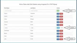 Inline Table Add Edit Delete using AngularJS with PHP Mysql - 1