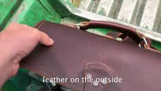 Thin Front Pocket Leather Briefcase. A Laptop Bag description with Pelicans and Storks in Gabon