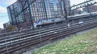 AMTK 648 leads the Northeast regional at Washington DC Union Station.