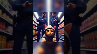 HELP - Caught in the Act! 🐱&zwj;👤🐟 | Homeless Cat&rsquo;s Supermarket Adventure | #Cat #AI #Story #Sad #short