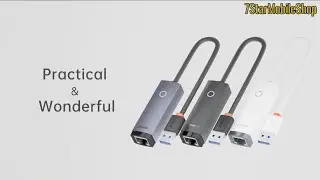 Baseus Lite Series RJ45 Lan Port Ethernet Adapter Type-C to RJ45 LAN Port 1000Mbps Hub