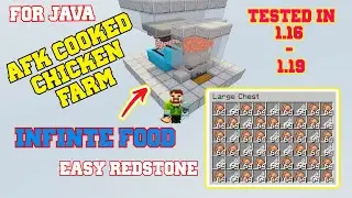 Minecraft COOKED CHICKEN FARM | Minecraft 1.19 | Automatic Infinite Food AFK Farm | Java | 2022