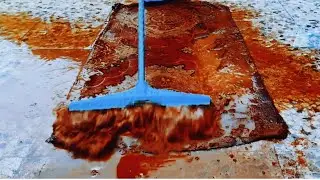 Cleaning dirty and muddy carpet that I found in nature rug cleaning satisfying| asmr video