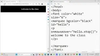 how to scroll and stop marquee tag in html