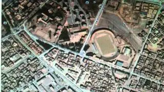 la ville d'El Bayadh vue  du ciel.