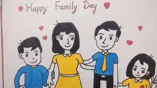 International day of family Drawing| Global day of family Drawing|Family Drawing|पारिवारिक दिन चित्र