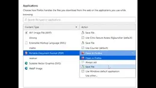 How to set Firefox to open PDF in browser rather than downloading