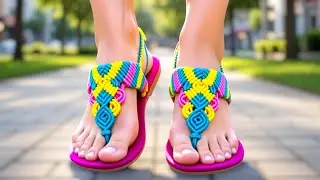 DIY Sandalias para niñas en MACRAMÉ 🌈 ¡Idea de negocio fácil!