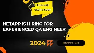 NETAPP IS HIRING FOR EXPERIENCE QA ENGINEER| Testing jobs