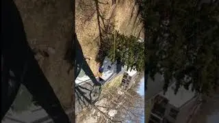 BIG BRANCH OVER HOUSE!!! #professional #rigging #climber