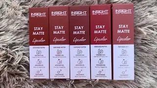 INSIGHT STAY MATTE Lipcolor Swatches in natural light