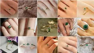 Green stone rings designs || gold green stone rings designs 😍