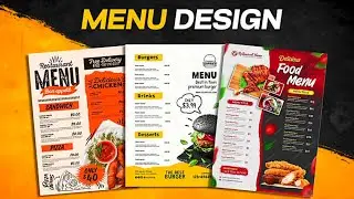 Trifold Menu Design For Restaurant || How to Create Restaurant Food Menu #menucard