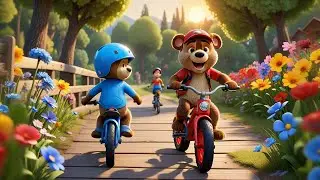 Two Teddy Cubs Pedal a Bike | Fun Teddy Bear Bike Ride Song for Kids | Baby Songs Preschool Learning