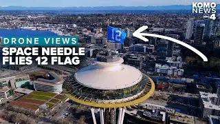 Seattle Space Needle raises the 12 Flag ahead of Seahawks' huge playoff game