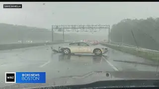 Video from car shows tornado cross Route 295 in Rhode Island