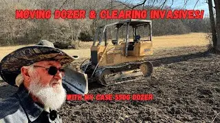 Moving Case 550G Dozer to Hay Field and Clearing Invasives! DIY SOLO Bulldozer Operating Farmlife